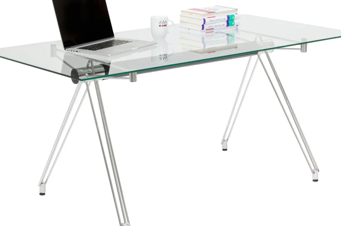 Skrivbord Officia - Glas/krom, 160x80cm - KARE Design