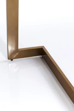 Skrivbord Osaka - Mörkt Trä/Borstad Mässing, 138cm - KARE Design