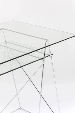 Skrivbord Polar - Glas/Krom, 135cm - KARE Design