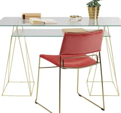 Skrivbord Polar - Glas/Mässing, 135cm - KARE Design