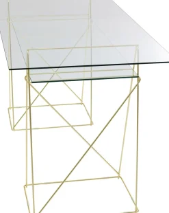 Skrivbord Polar - Glas/Mässing, 135cm - KARE Design