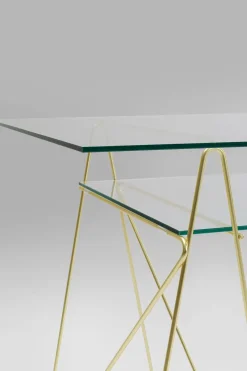 Skrivbord Polar - Glas/Mässing, 135cm - KARE Design