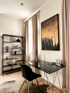 Skrivbord Polar - Tonat Glas/Svart, 135cm - KARE Design