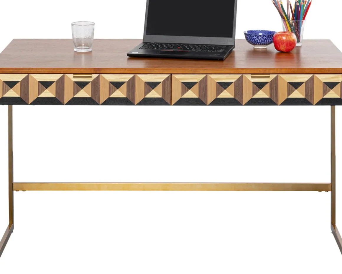 Skrivbord Silencio - Valnötsfanér, 120x76cm - KARE Design