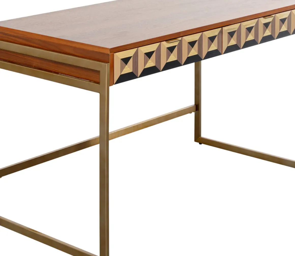 Skrivbord Silencio - Valnötsfanér, 120x76cm - KARE Design
