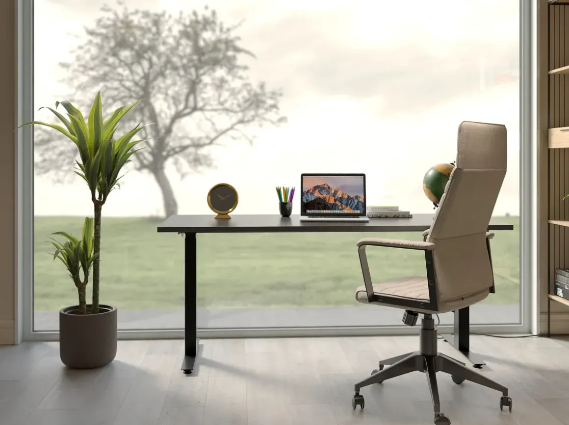 Skrivbord Smart - Svart/Svart Höj/Sänkbart, 140cm - KARE Design