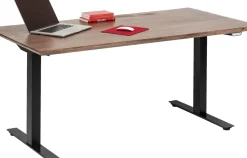 Skrivbord Symphony - Mörkt Trä/Svart Höj/Sänkbart, 160cm - KARE Design