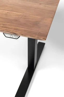 Skrivbord Symphony - Mörkt Trä/Svart Höj/Sänkbart, 160cm - KARE Design