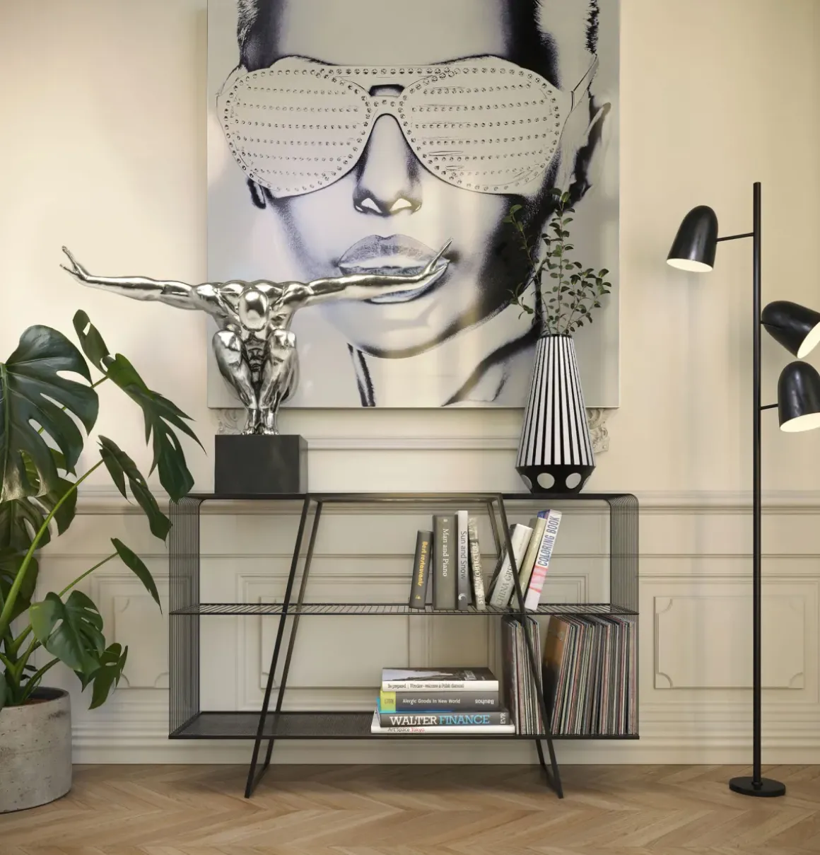 Skulptur Athlete - Dekor Silver, XL 100cm - KARE Design
