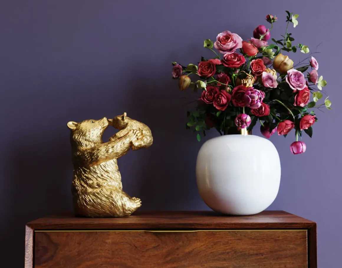Skulptur Bear Lucky Mom - Dekor Guld Björnar, 27cm - KARE Design