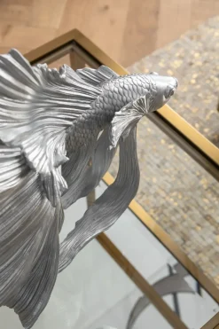 Skulptur Betta Fish - Dekorfigur Silver Fisk, 34cm - KARE Design