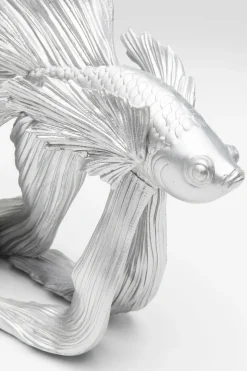 Skulptur Betta Fish - Dekorfigur Silver Fisk, 34cm - KARE Design