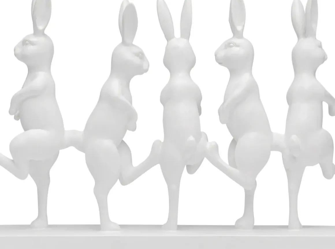 Skulptur Dancing Rabbits - Vit, 40cm - KARE Design