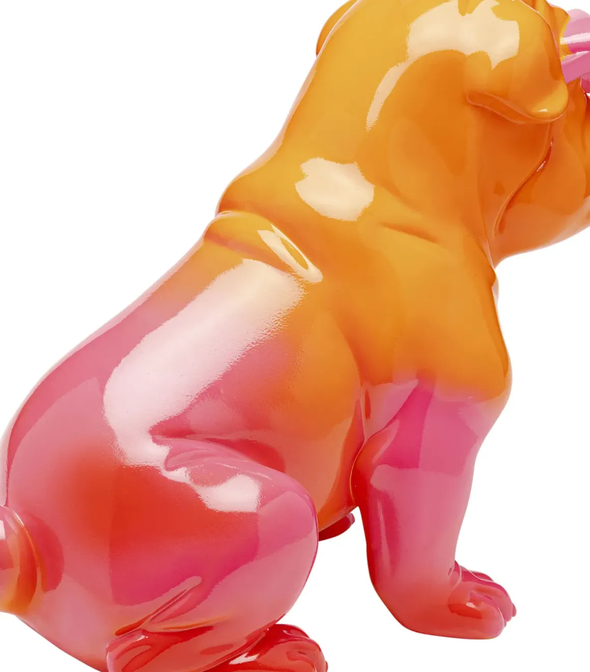 Skulptur Fashion Dog - Orange/Guld, 37cm - KARE Design