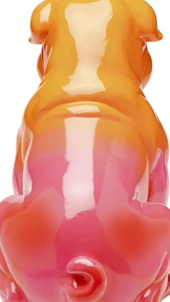 Skulptur Fashion Dog - Orange/Guld, 37cm - KARE Design