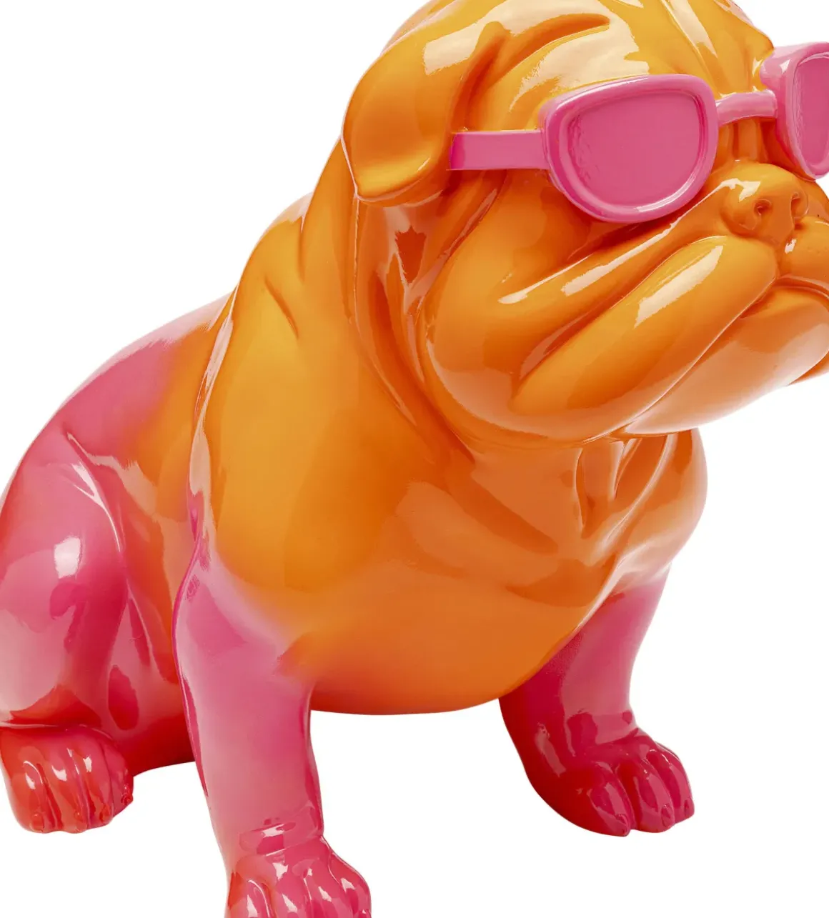 Skulptur Fashion Dog - Orange/Guld, 37cm - KARE Design