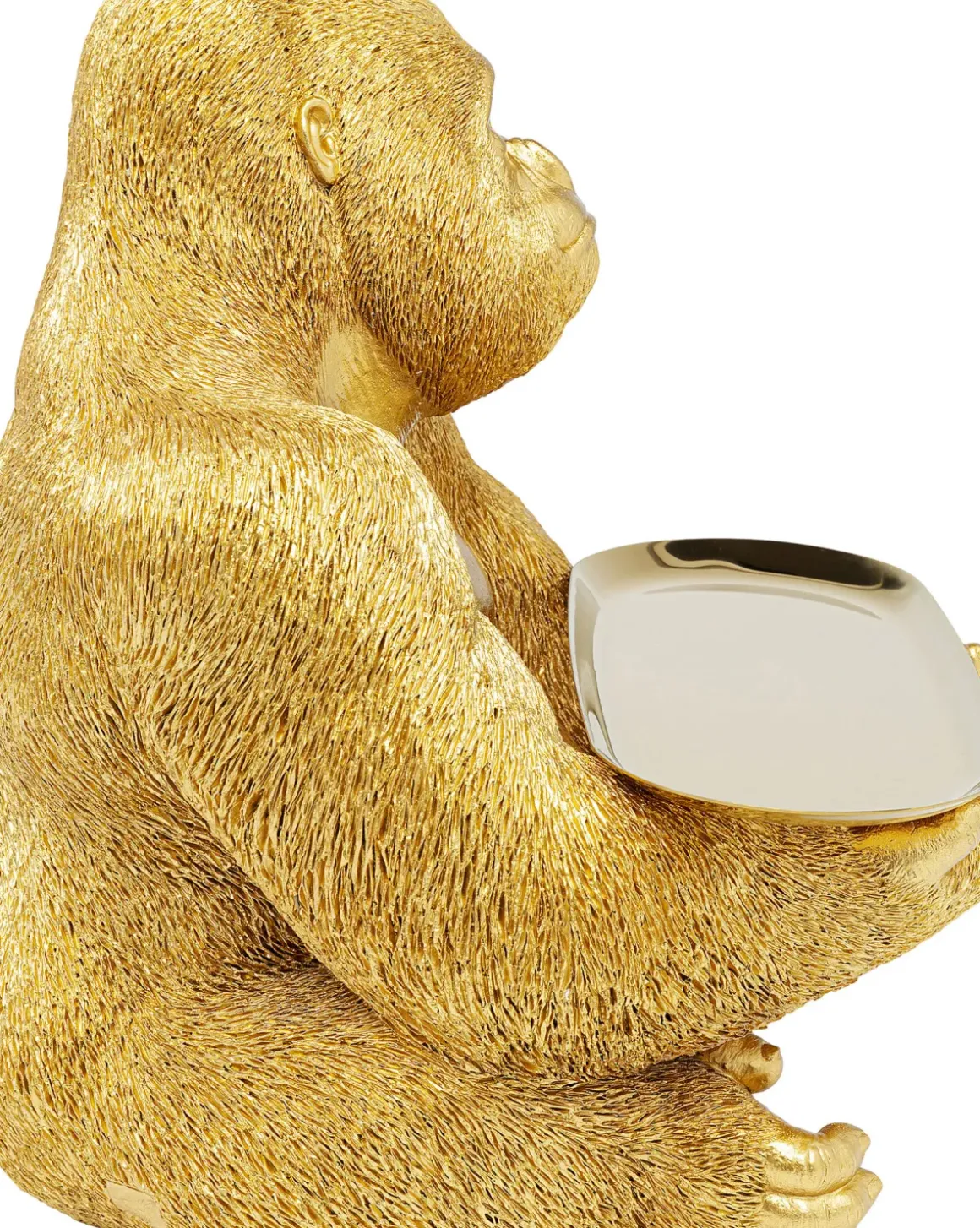 Skulptur Gorilla Butler, 37cm - Gorilla med Bricka - KARE Design