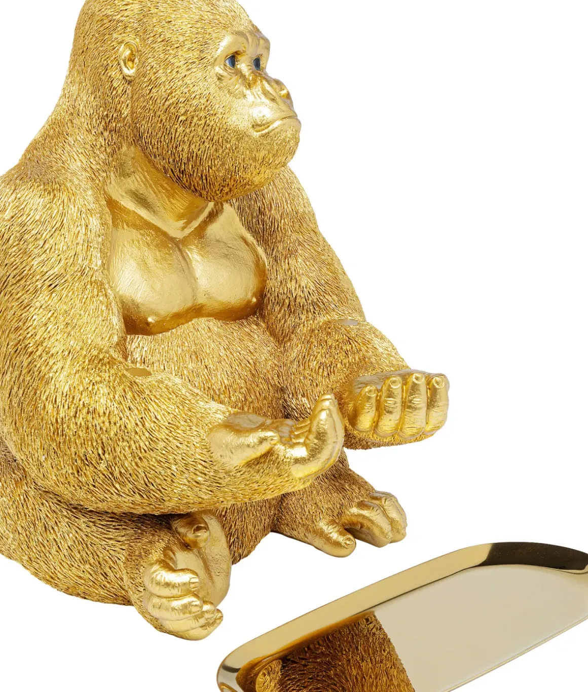 Skulptur Gorilla Butler, 37cm - Gorilla med Bricka - KARE Design