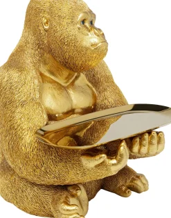 Skulptur Gorilla Butler, 37cm - Gorilla med Bricka - KARE Design