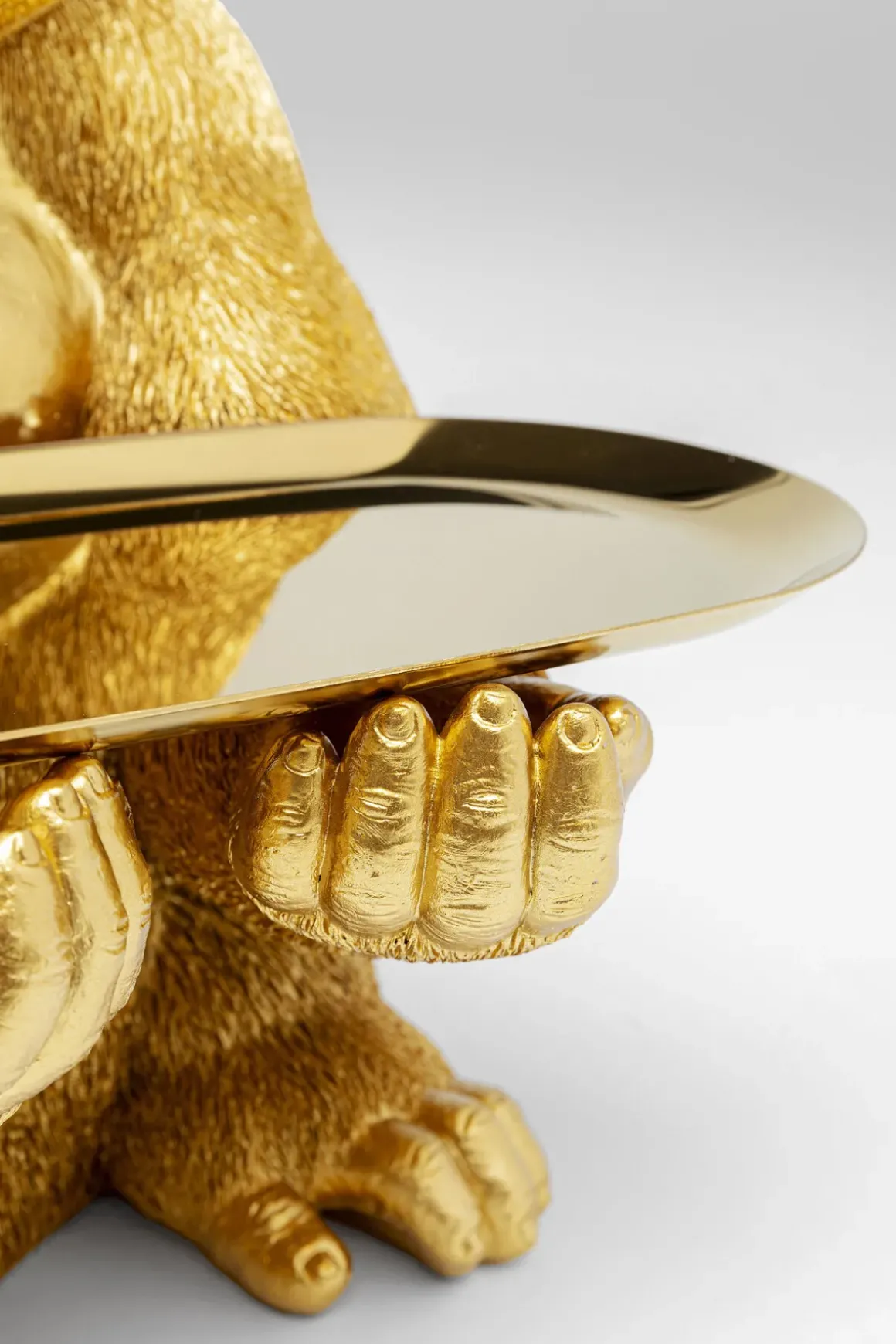 Skulptur Gorilla Butler, 37cm - Gorilla med Bricka - KARE Design