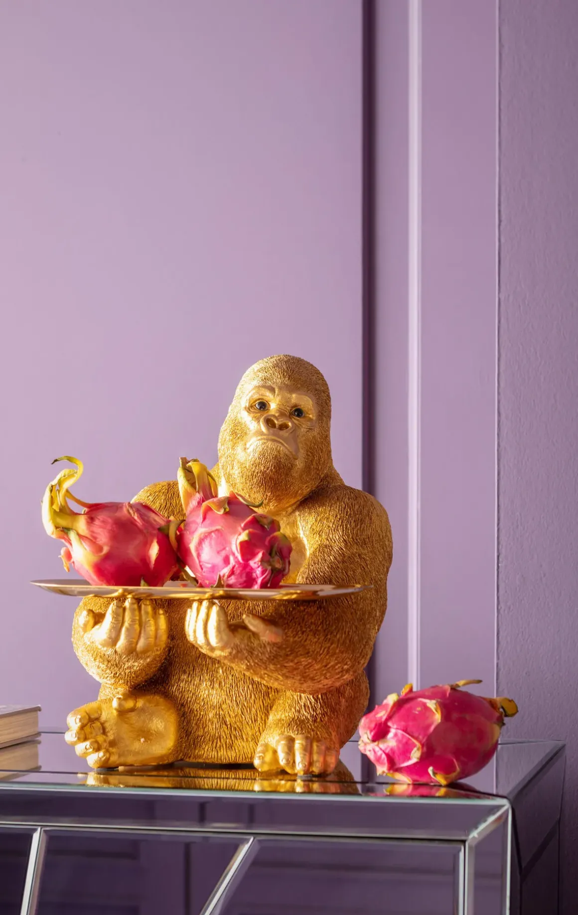 Skulptur Gorilla Butler, 37cm - Gorilla med Bricka - KARE Design