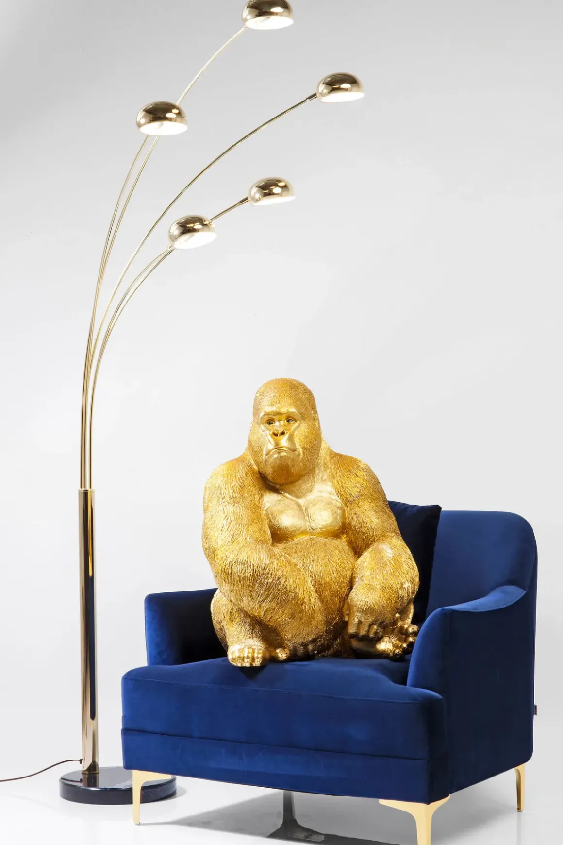 Skulptur Gorilla - Guld, XL 76cm - KARE Design