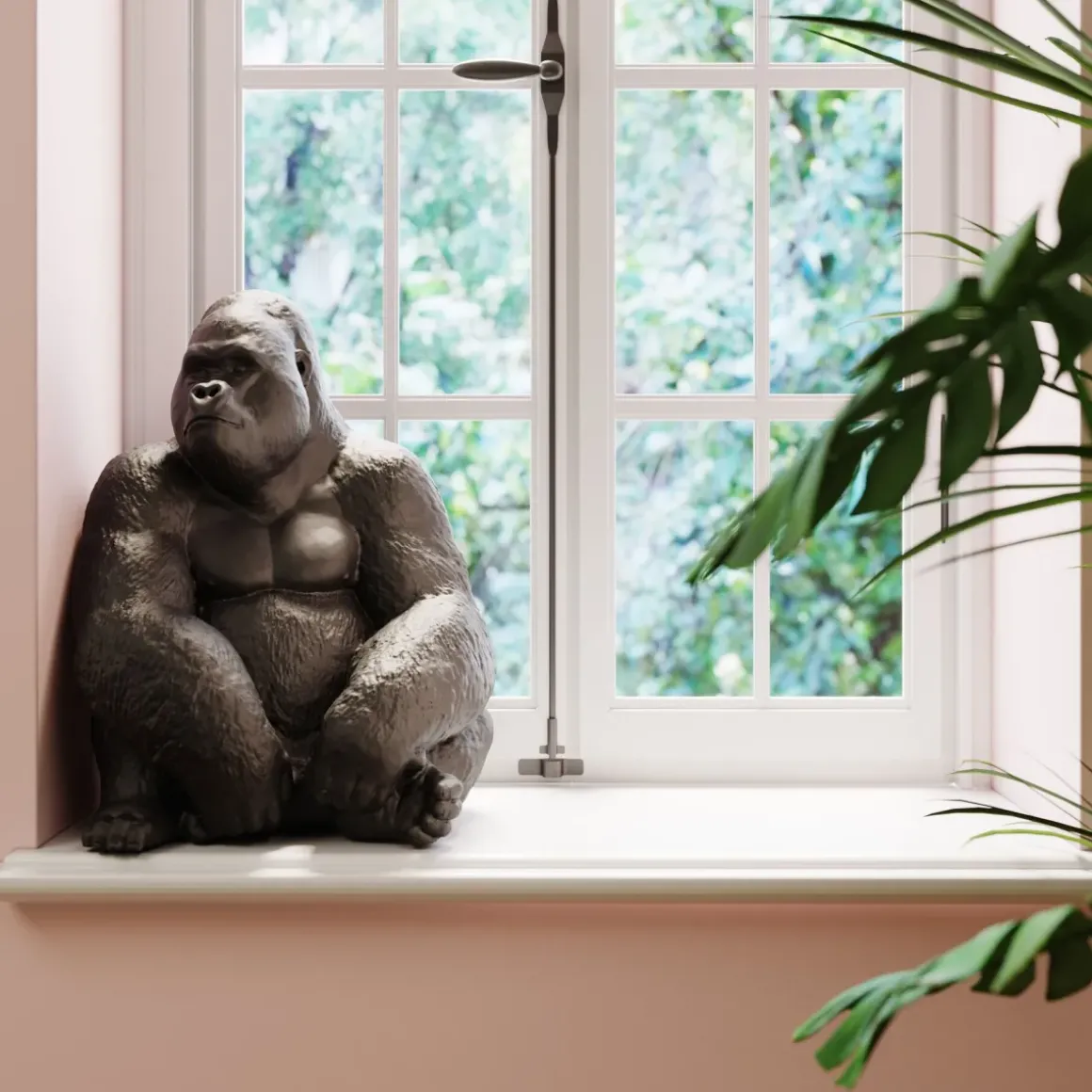 Skulptur Gorilla - Svart, XL 76cm - KARE Design