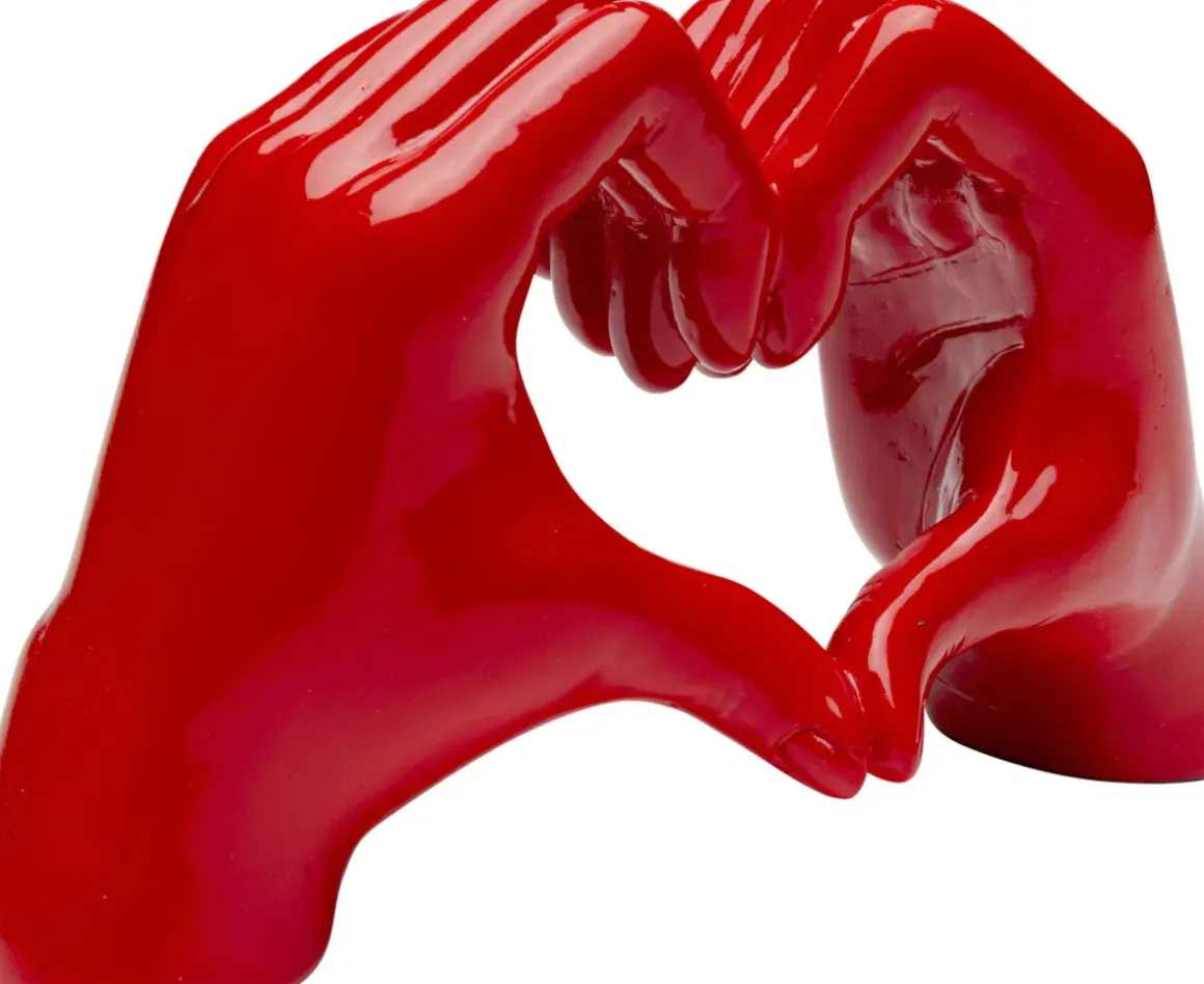 Skulptur Heart Hands - Röd, 12cm - KARE Design