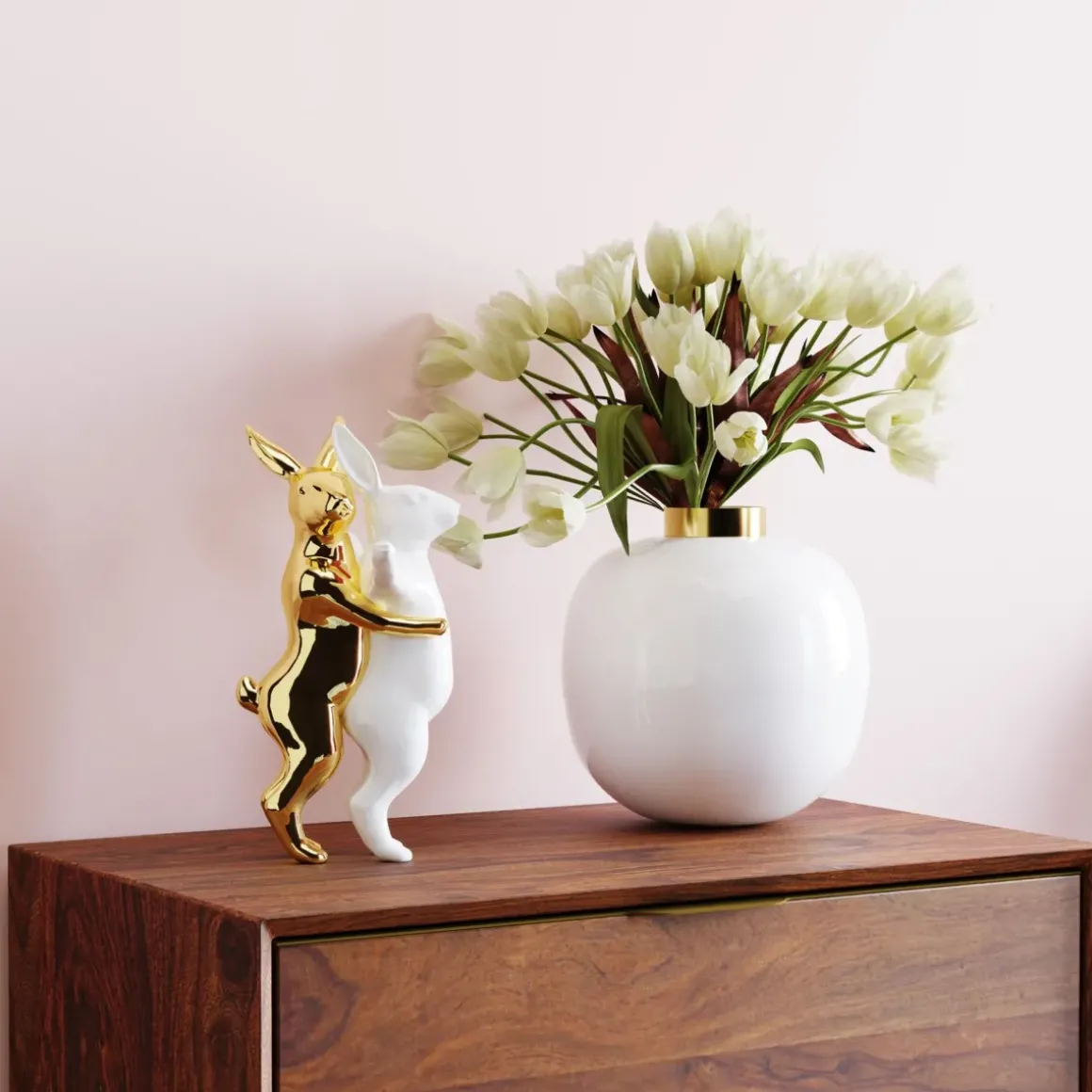 Skulptur Hugging Rabbits, 25cm - KARE Design