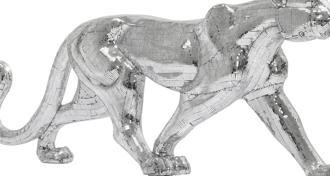 Skulptur Leopard Mosaik, 129cm - KARE Design