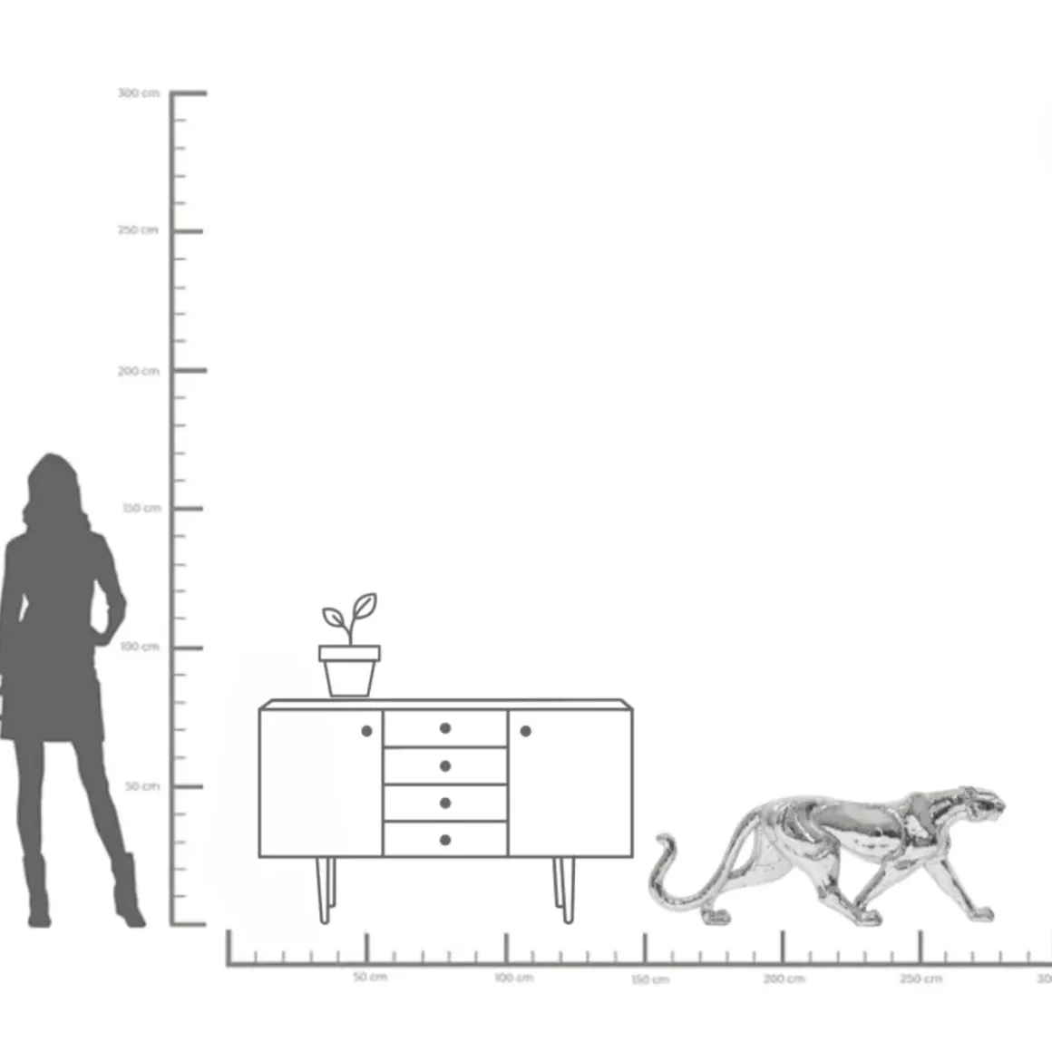 Skulptur Leopard Mosaik, 129cm - KARE Design