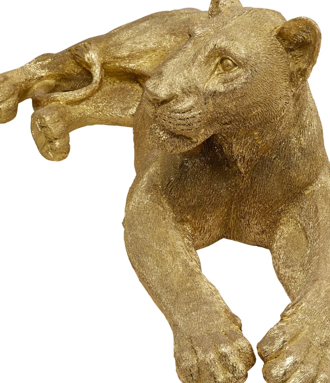 Skulptur Lion Gold - Dekor Guld Lejon, 113cm - KARE Design