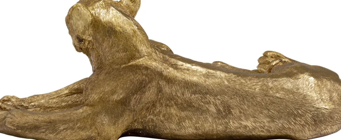 Skulptur Lion Gold - Dekor Guld Lejon, 113cm - KARE Design