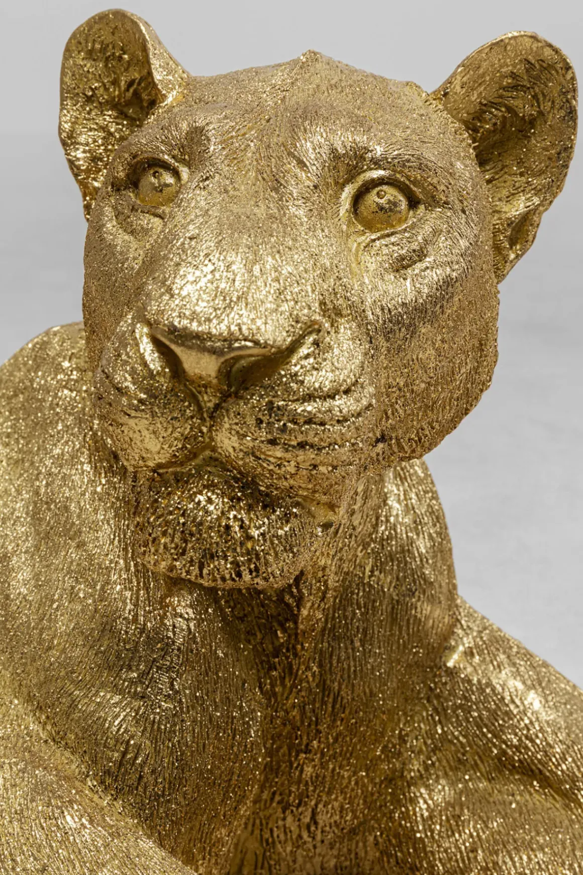 Skulptur Lion Gold - Dekor Guld Lejon, 113cm - KARE Design