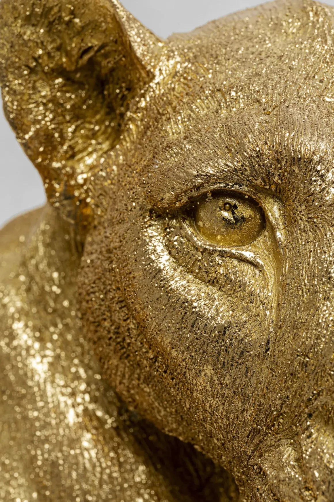 Skulptur Lion Gold - Dekor Guld Lejon, 113cm - KARE Design