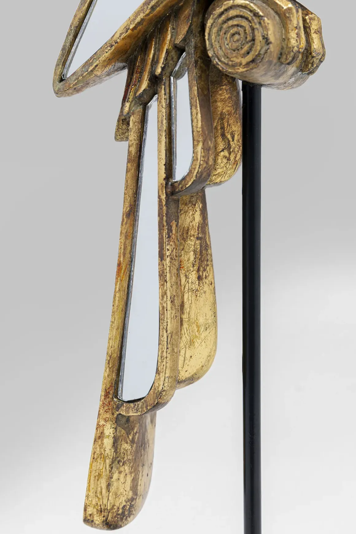 Skulptur Mirrored Parrot - Guld/Spegelglas, 53cm - KARE Design