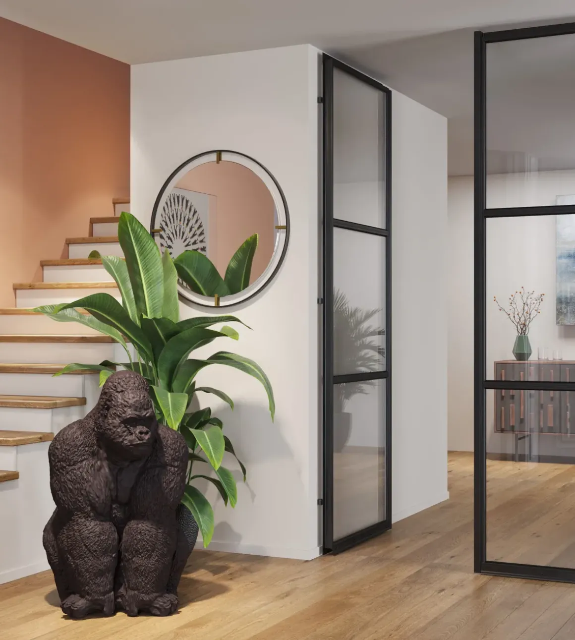 Skulptur Monkey Gorilla Front, 107cm - KARE Design