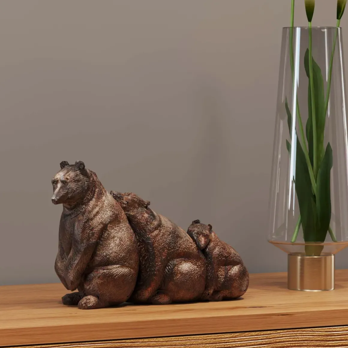 Skulptur Relaxed Bear Family - Dekor Björn - KARE Design