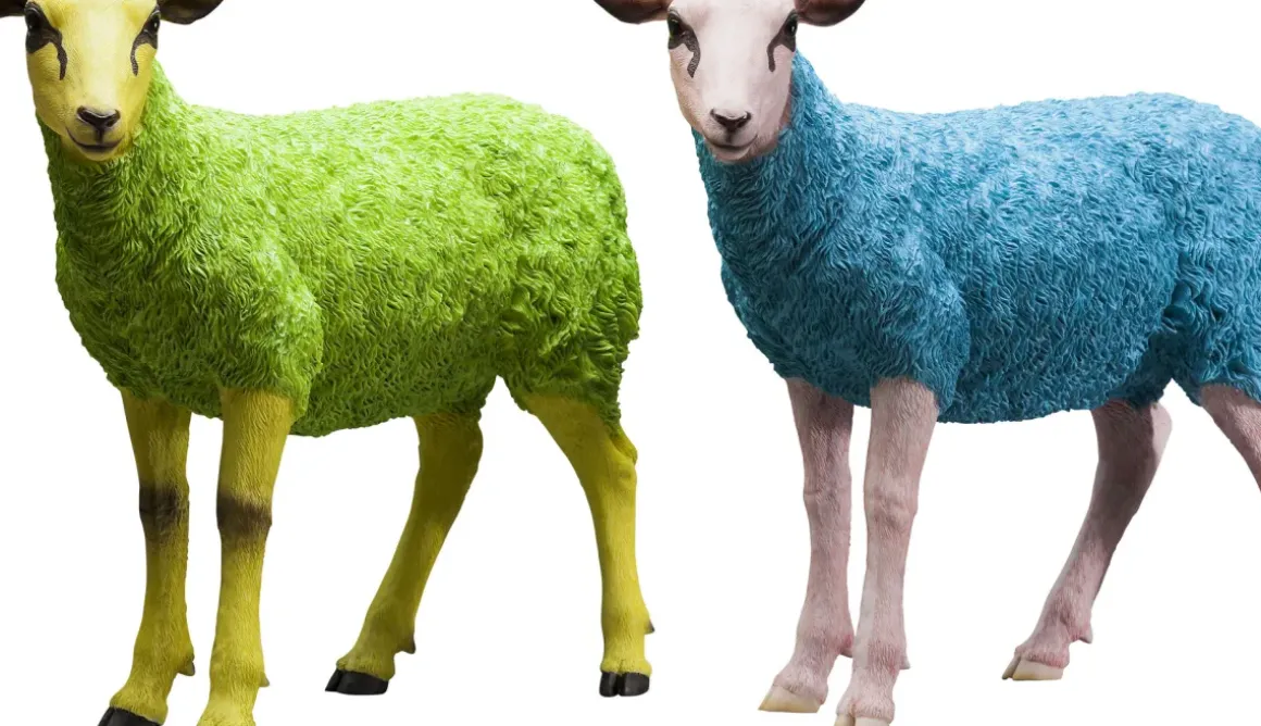 Skulptur Sheep Colore Grön, 60cm - KARE Design