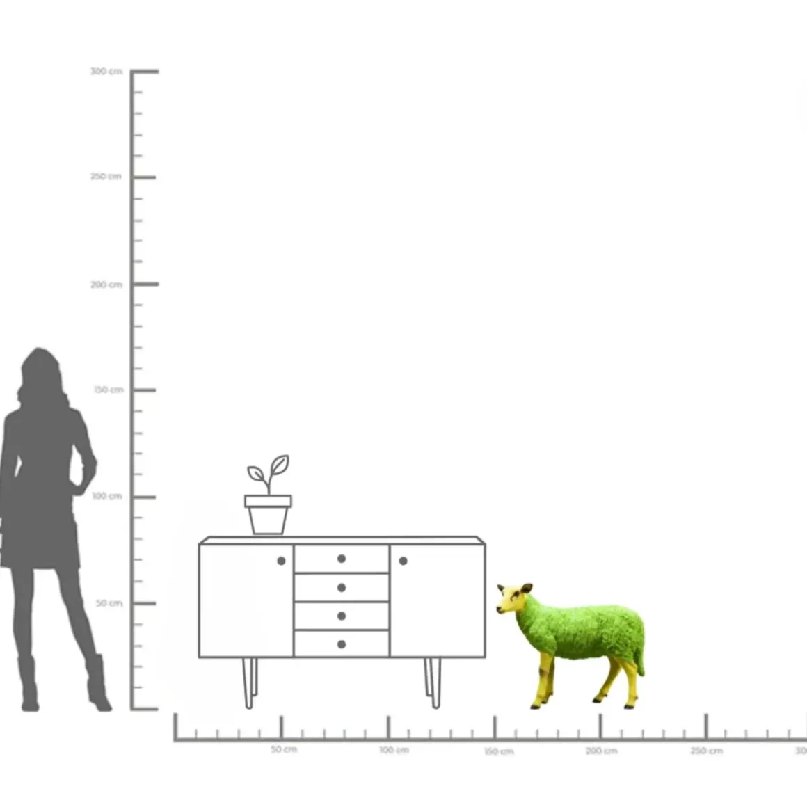 Skulptur Sheep Colore Grön, 60cm - KARE Design