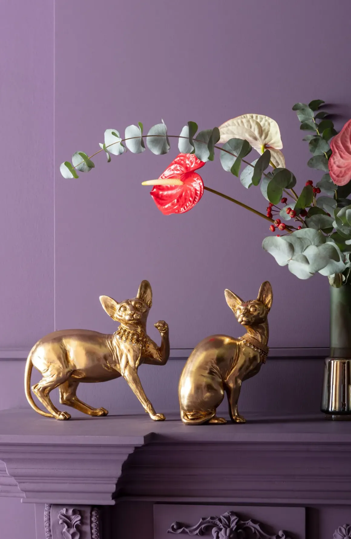 Skulptur Sitting Cat - Dekorfigur Guld Katt, 27cm - KARE Design