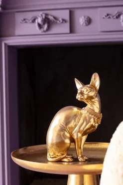 Skulptur Sitting Cat - Dekorfigur Guld Katt, 27cm - KARE Design