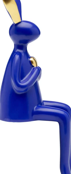 Skulptur Sitting Rabbit Heart - Blå, Handgjord, Unik, 29cm - KARE Design