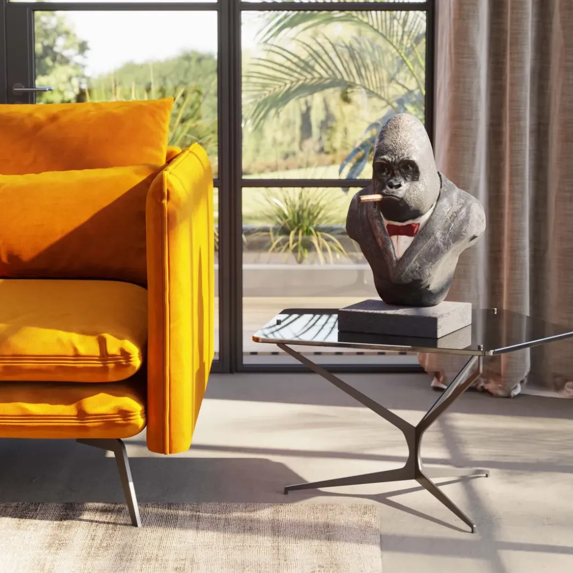 Skulptur Smoking Gorilla - Byst - KARE Design