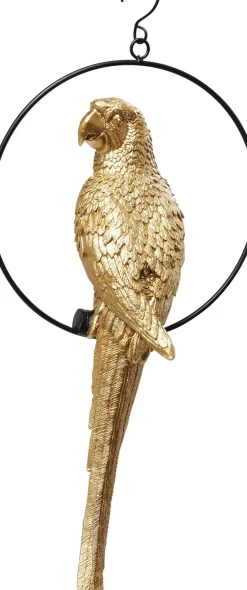 Skulptur Swinging Parrot - Hängande Dekor Papegoja Guld - KARE Design