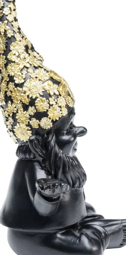 Skulptur Tomte Meditation - Svart/Guld, 19cm - KARE Design