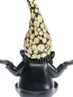 Skulptur Tomte Meditation - Svart/Guld, 19cm - KARE Design