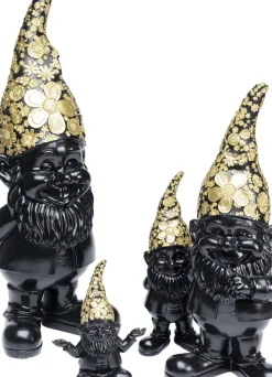 Skulptur Tomte Meditation - Svart/Guld, 19cm - KARE Design