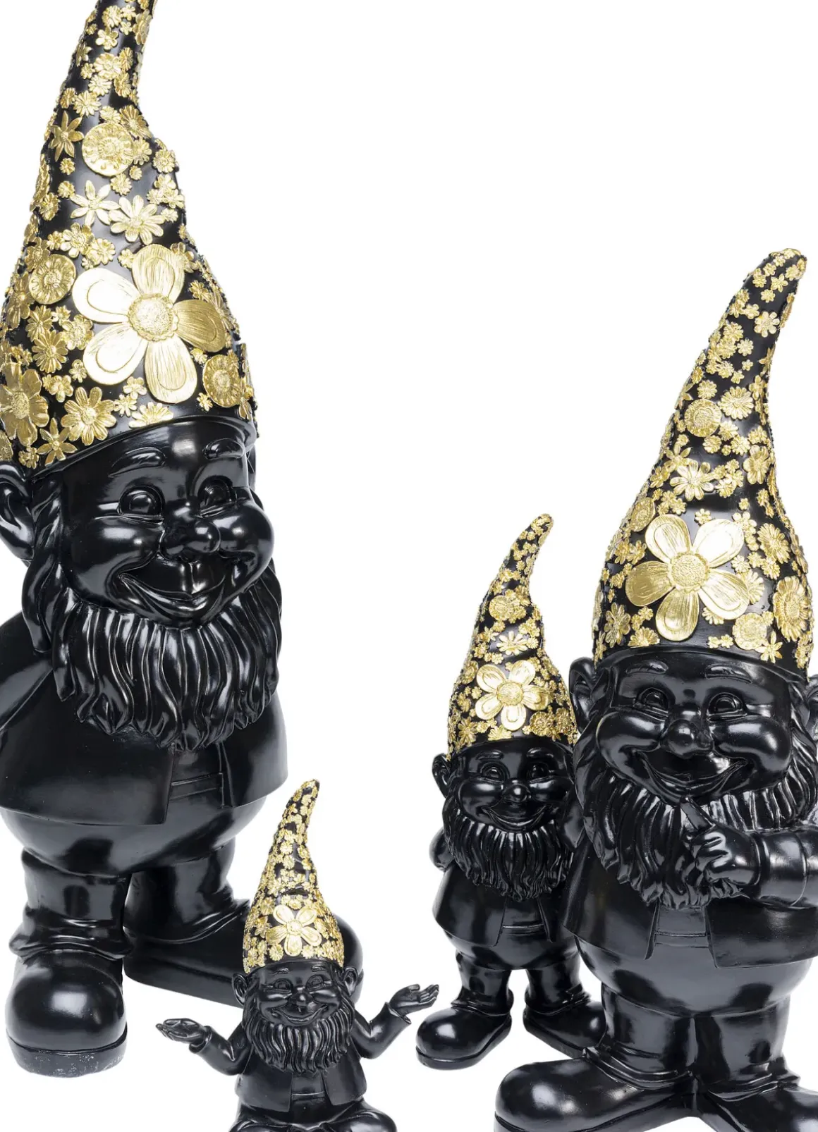Skulptur Tomte Meditation - Svart/Guld, 19cm - KARE Design