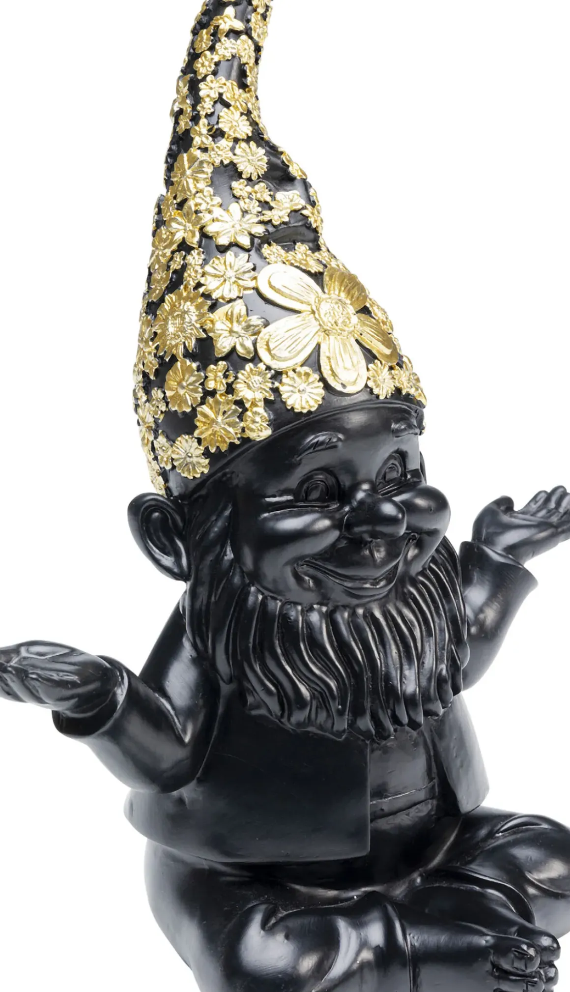 Skulptur Tomte Meditation - Svart/Guld, 19cm - KARE Design